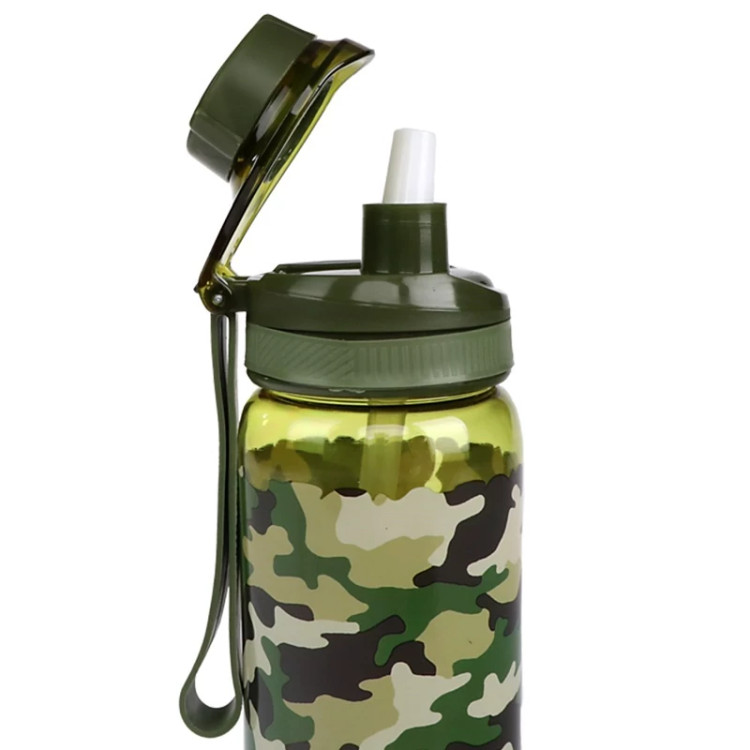 قمقمه (بطری آب) چریکی نی دار 700ml ورزشی نشکن