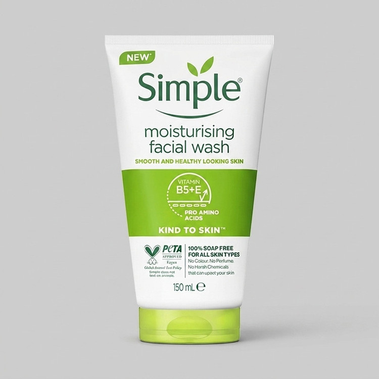 ژل شستوشوی صورت سیمپل مدل moisturising حجم 150 میلیلیتر