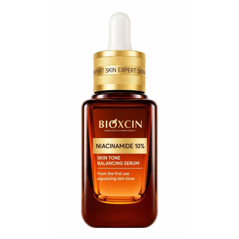 سرم ضد چروک بیوکسین مدل NIACINAMIDE 10% مناسب برای پوست آکنه‌دار حجم 30 میلی لیتر