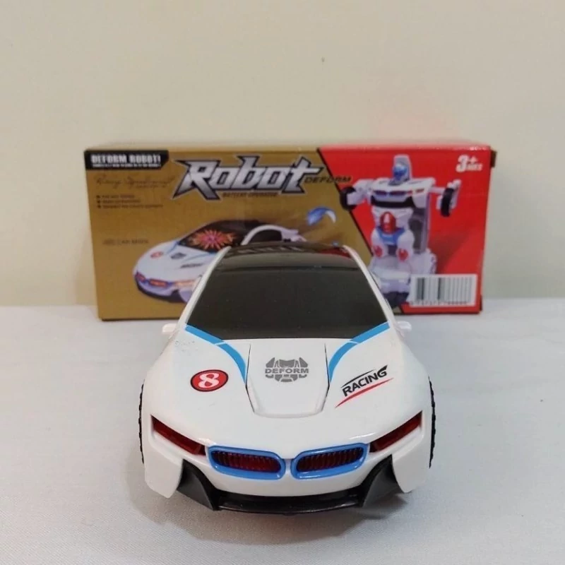 ماشین BMW i8 ربات شو تبدیل شونده (ترانسفورمر) موزیکال چراغدار باطری خور
