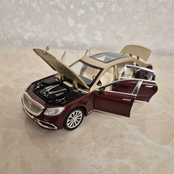 اسباب بازی ماشین فلزی مرسدس بنز اس 600 میباخ دودزا ماکت ماشین فلزی Mercedes Benz S600 MAYBACH کرم قرمز