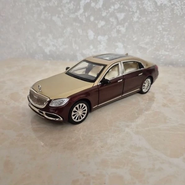 اسباب بازی ماشین فلزی مرسدس بنز اس 600 میباخ دودزا ماکت ماشین فلزی Mercedes Benz S600 MAYBACH کرم قرمز