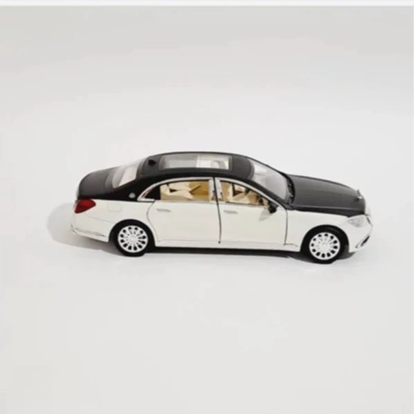 اسباب بازی ماشین فلزی مرسدس بنز اس 600 میباخ دودزا ماکت ماشین فلزی Mercedes Benz S600 MAYBACH کرم مشکی