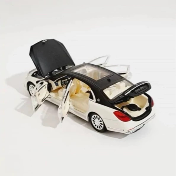 اسباب بازی ماشین فلزی مرسدس بنز اس 600 میباخ دودزا ماکت ماشین فلزی Mercedes Benz S600 MAYBACH کرم مشکی