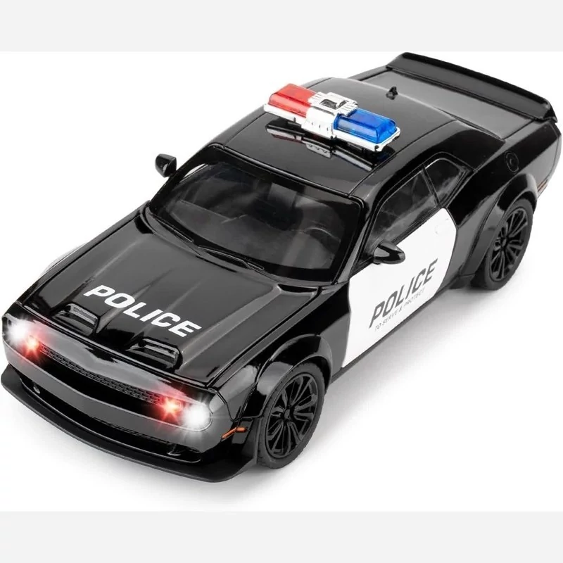 ماشین فلزی دوج پلیس SRT چلنجر موزیکال ماکت ماشین فلزی Dodge Challenger Hellcat POLICE