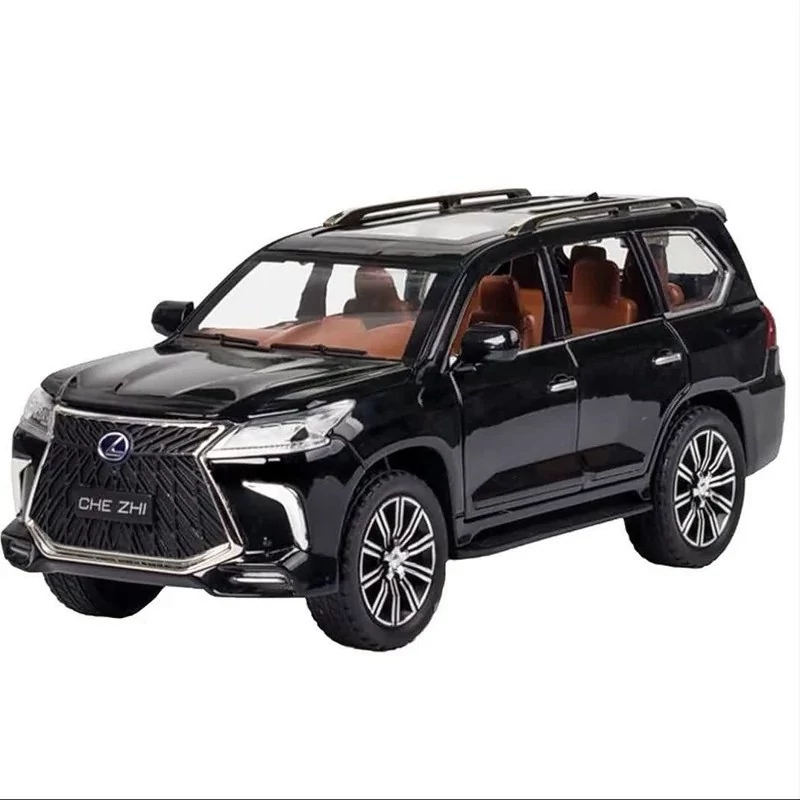 اسباب بازی ماشین فلزی لکسوس Lx570 دودزا موزیکال چراغدار ماکت ماشین فلزی لکسوس مشکی