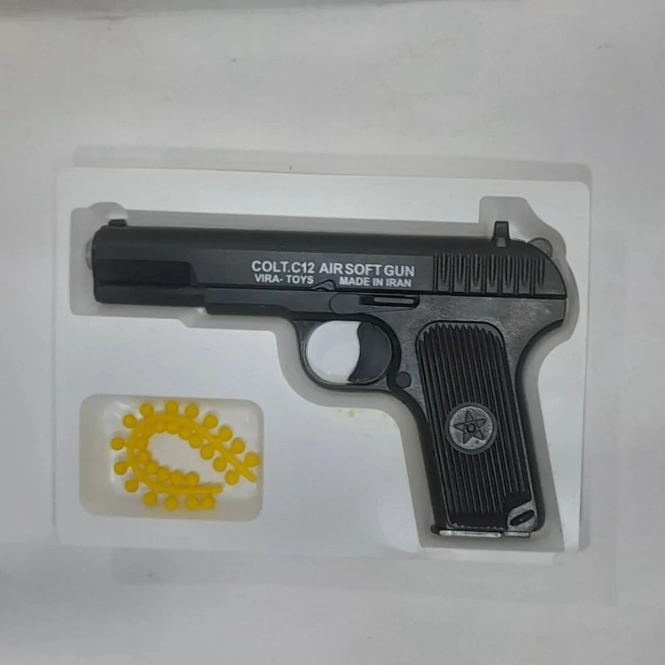 اسباب بازی کلت ساچمه ای ایرانی کلت ویرا تویز کلت ساچمه ای مدل c12 تفنگ ساچمه ای C12 کلت فلزی پلاستیکی AIR SOFT GUN c12