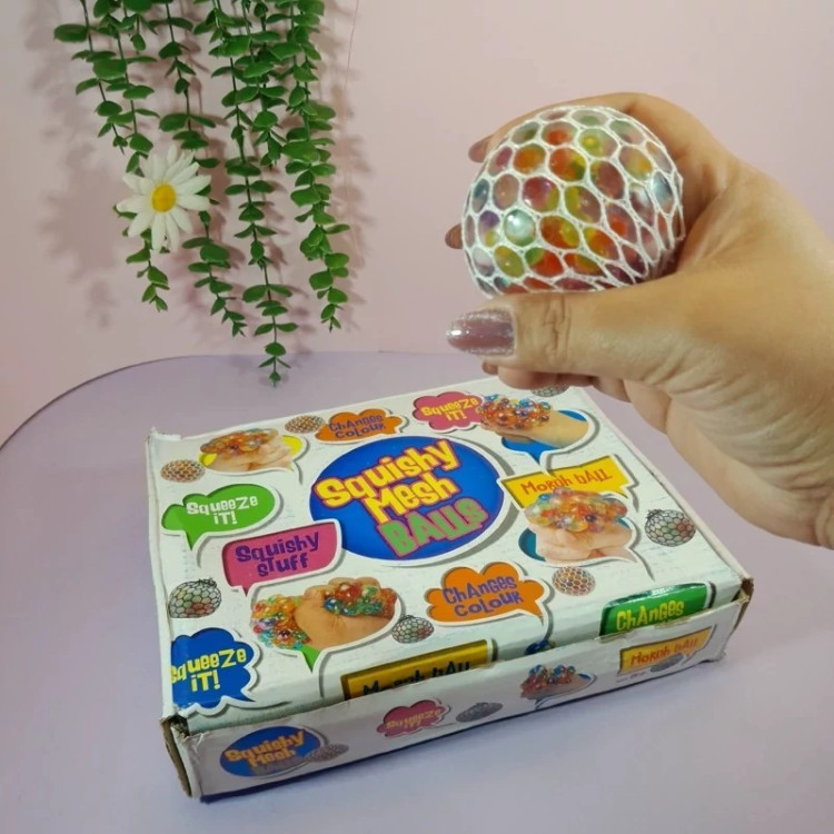 اسباب بازی فیجت ضد استرس مدل میش بال توری دار دانه اناری