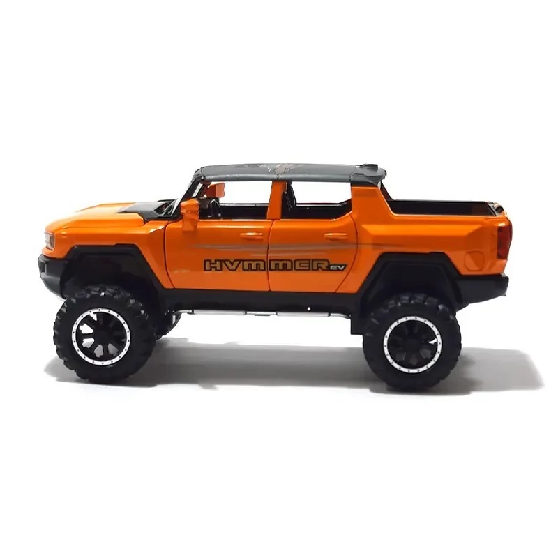 اسباب بازی ماشین فلزی هامر پیکاپ مدل Hummer EV Pickup 2024 رنگ نارنجی