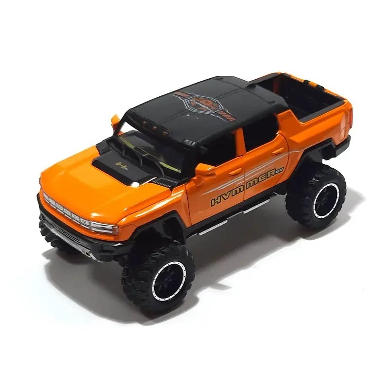اسباب بازی ماشین فلزی هامر پیکاپ مدل Hummer EV Pickup 2024 رنگ نارنجی