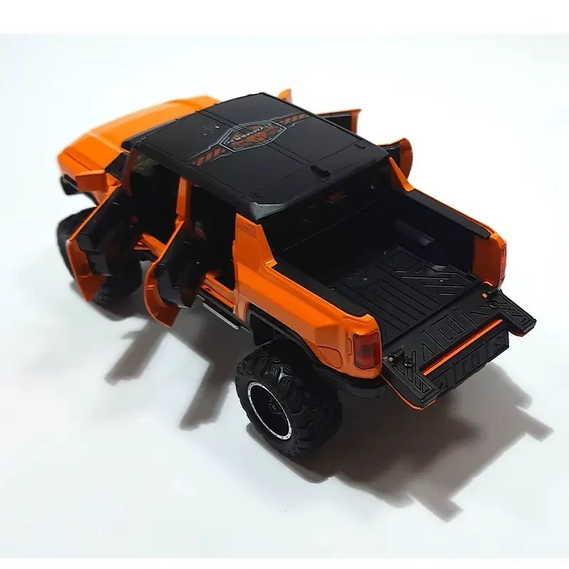 اسباب بازی ماشین فلزی هامر پیکاپ مدل Hummer EV Pickup 2024 رنگ نارنجی