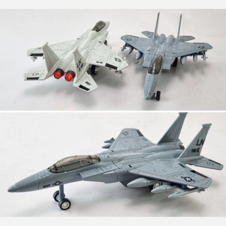 اسباب بازی جنگنده F15 فلزی موزیکال و چراغ دار ماکت فلزی جنگنده F15 آمریکایی ماکت هواپیما