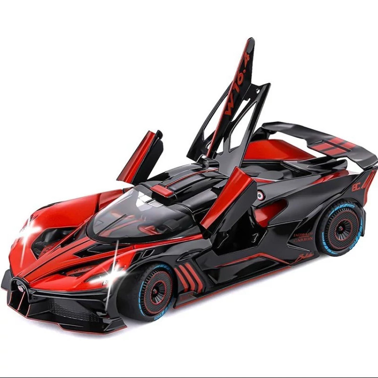 اسباب بازی ماشین فلزی بوگاتی بولید دودزا شارژی ماکت ماشین فلزی Bugatti Bolide قرمز