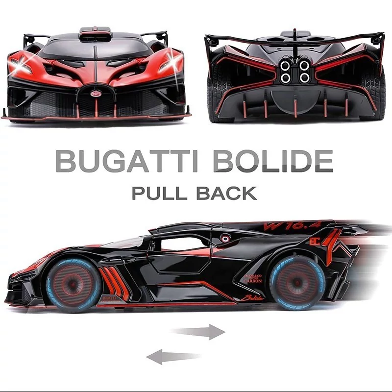 اسباب بازی ماشین فلزی بوگاتی بولید دودزا شارژی ماکت ماشین فلزی Bugatti Bolide