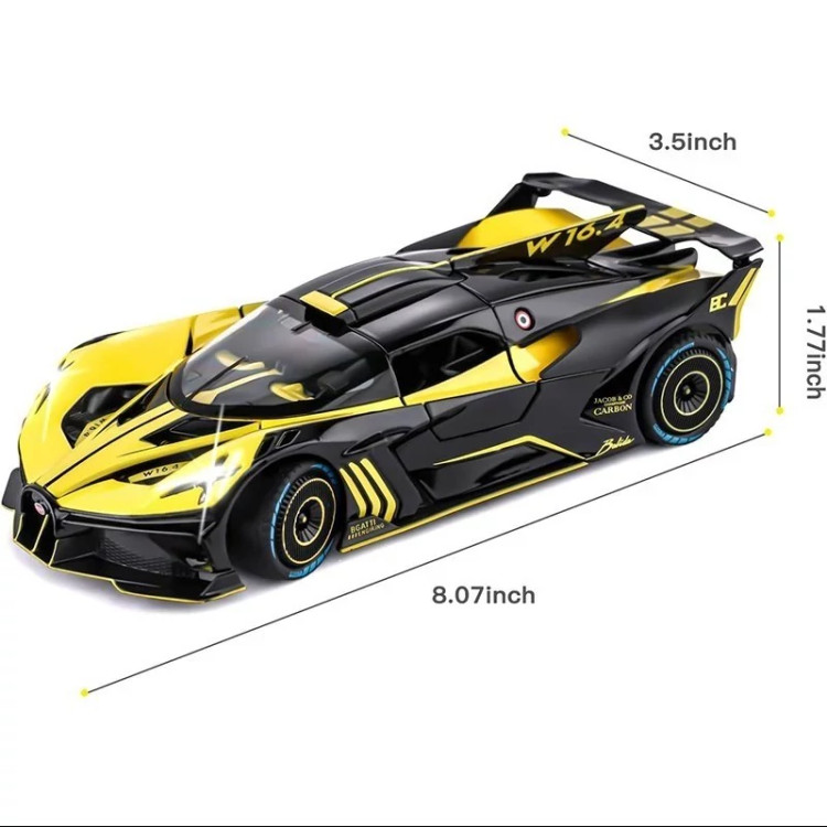 اسباب بازی ماشین فلزی بوگاتی بولید دودزا شارژی ماکت ماشین فلزی Bugatti Bolide