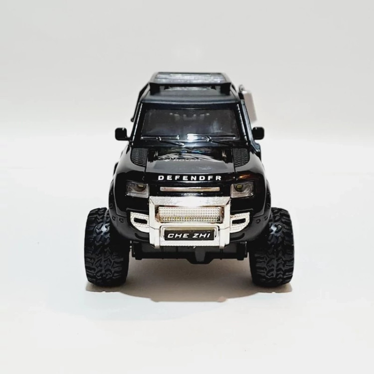 اسباب بازی ماشین فلزی رنجروور دیفندر 6 چرخ Range rover DEFENDER of road رنگ مشکی ماکت فلزی