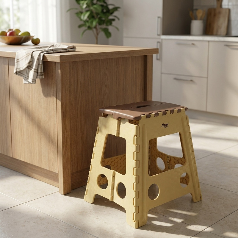 چهارپایه ناصر پلاستیک مدل تاشو کد YP-517