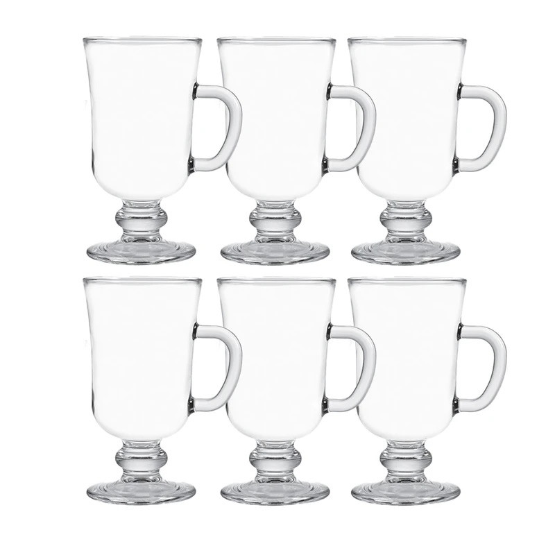 لیوان لیمون مدل پایه دار شیشه ای مجموعه 6 عددی کد RM146