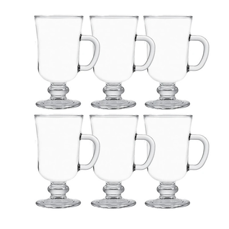 لیوان لیمون مدل پایه دار شیشه ای مجموعه 6 عددی کد RM146