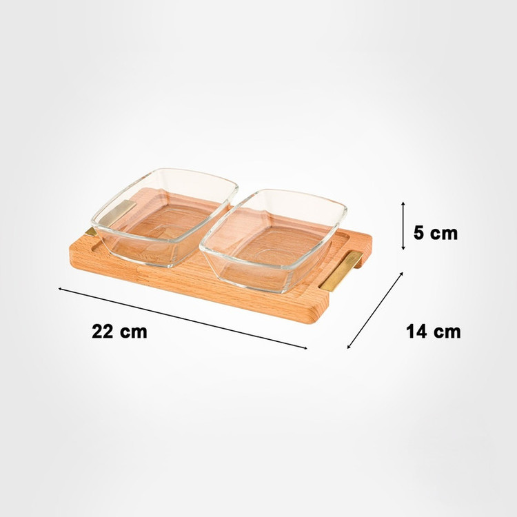 اردوخوری لیمون مدل پایه چوبی مجموعه 3 عددی
