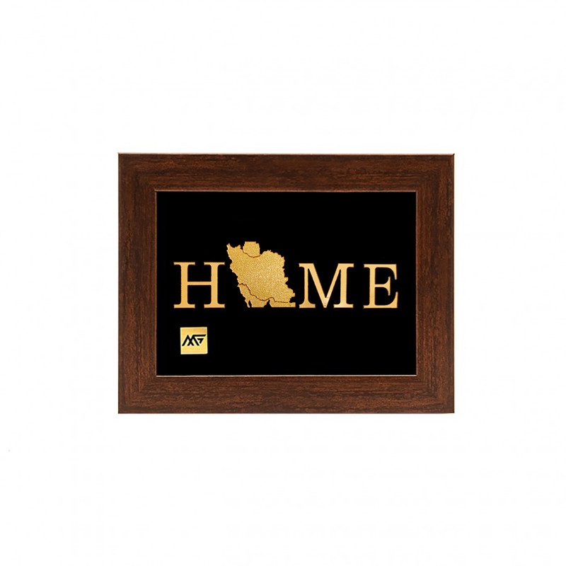 تابلو طلا کوب مارک گلد طرح HOME  کد TI014