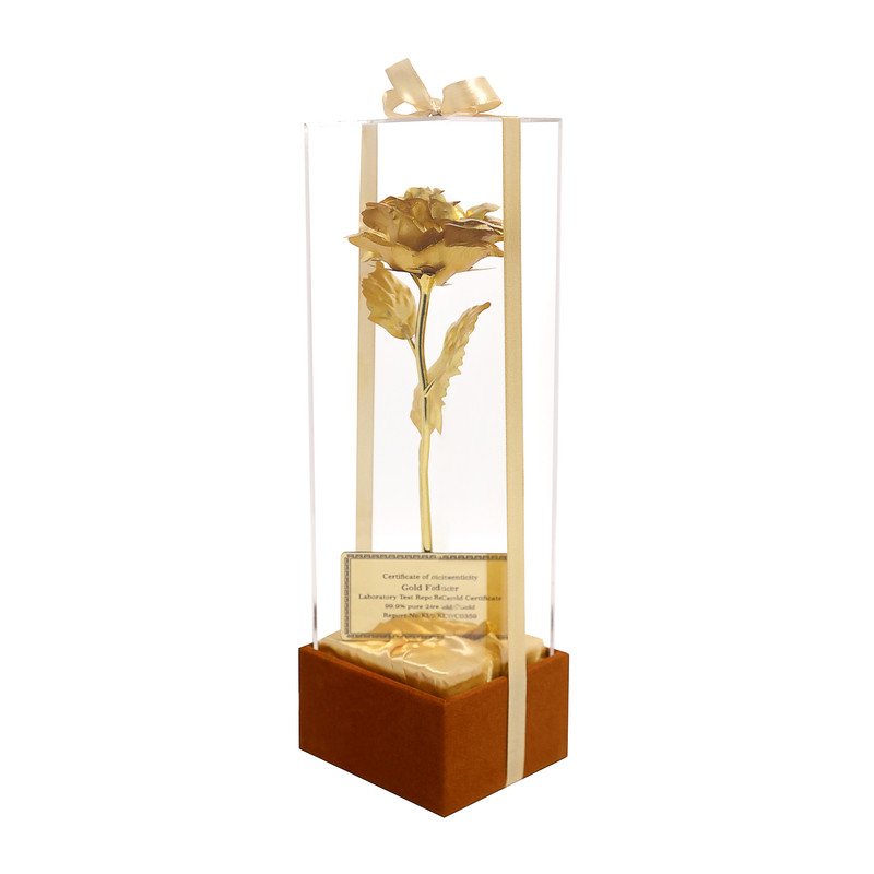 گل روکش طلای 24 عیار مارک گلد مدل گل رز RO2