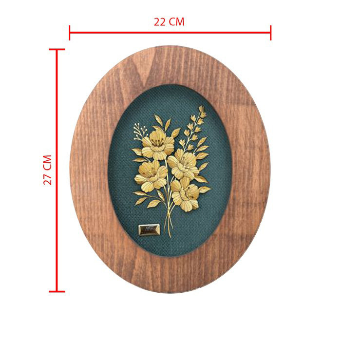 تابلو طلا کوب مارک گلد طرح سوسن سری زمرد کد TWZ010