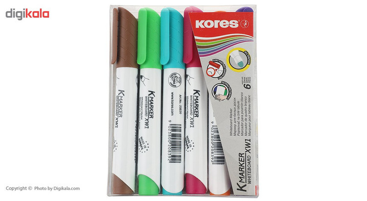 ماژیک وایت برد 6 رنگ کورس مدل K-Marker XW1