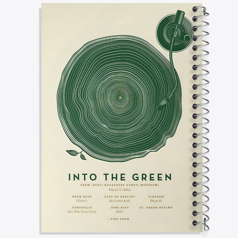 دفتر ژورنال نویسی 50 برگ خندالو مدل نقطه ای طرح بازگشت به سبز (Into The Green) کد F14166