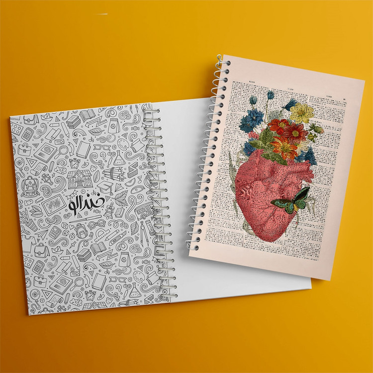 دفتر ژورنال نویسی 50 برگ خندالو مدل نقطه ای طرح قلب (Heart) کد F14043