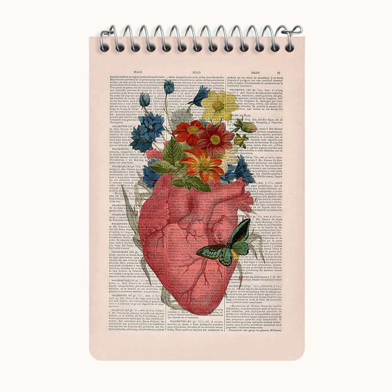 دفتر یادداشت 50 برگ خندالو طرح قلب (Heart) کد F14043