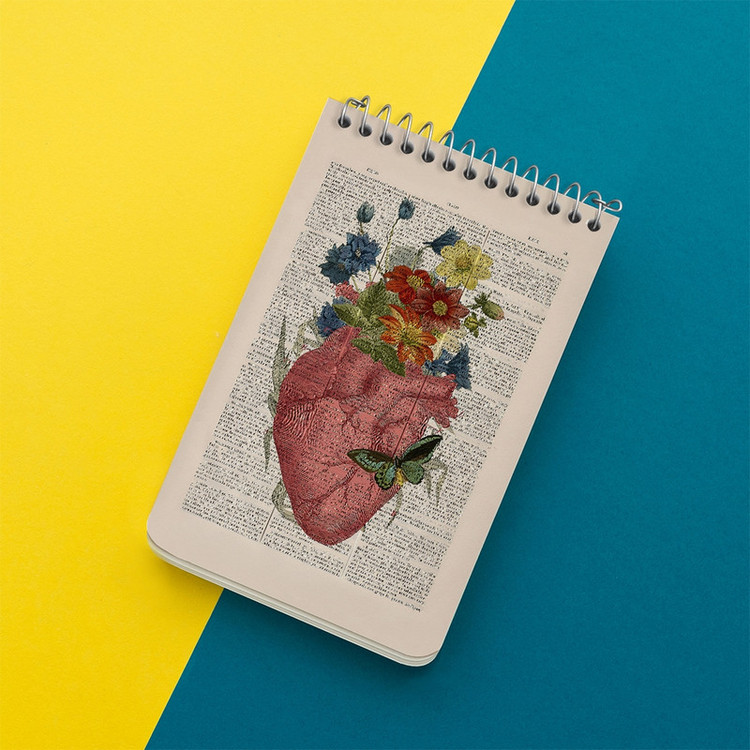 دفتر یادداشت 50 برگ خندالو طرح قلب (Heart) کد F14043