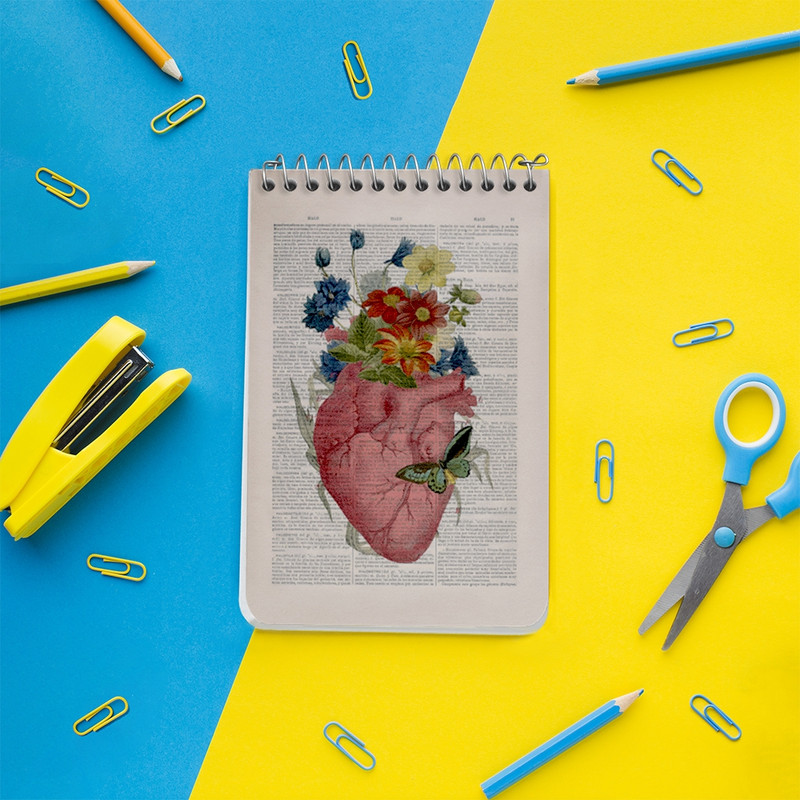 دفتر یادداشت 50 برگ خندالو طرح قلب (Heart) کد F14043