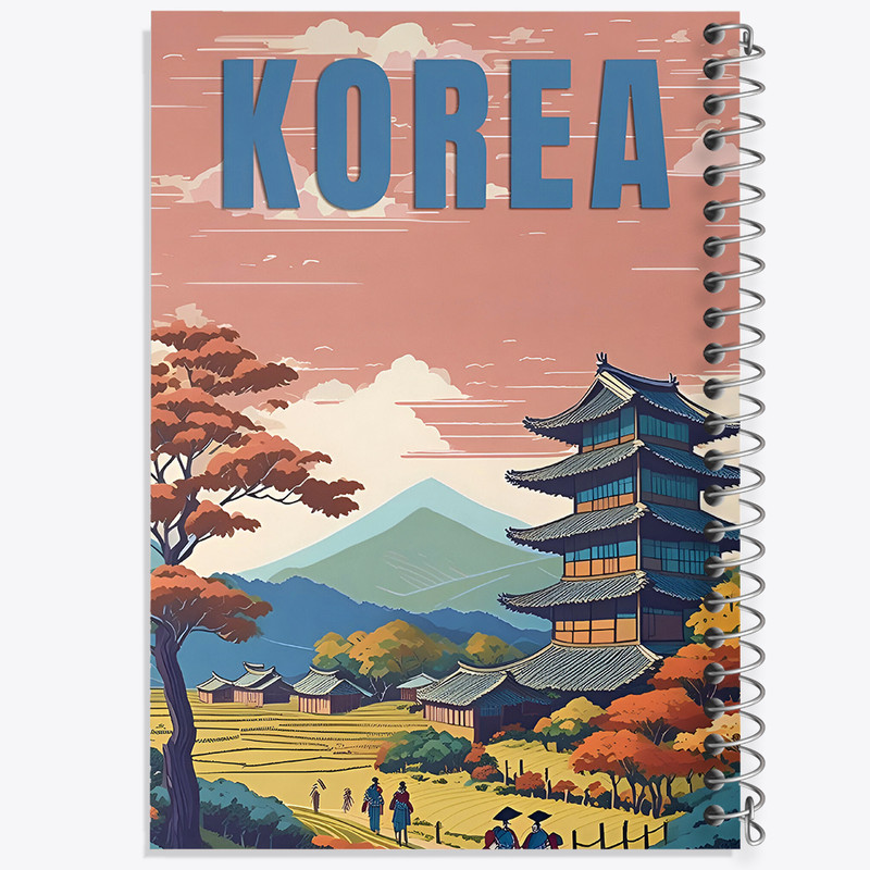 دفتر ژورنال نویسی 50 برگ خندالو مدل نقطه ای طرح کره (Korea) کد F6304