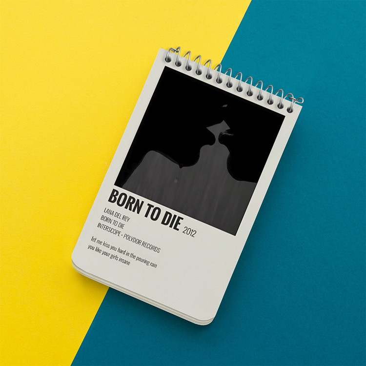 دفتر یادداشت 50 برگ خندالو طرح آهنگ Born to Die از لانا دل ری کد F14204