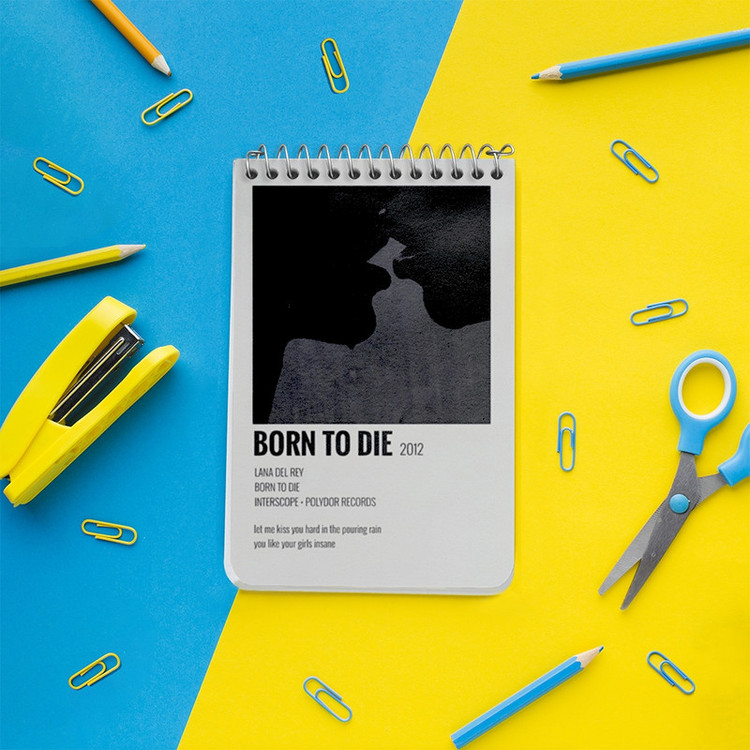 دفتر یادداشت 50 برگ خندالو طرح آهنگ Born to Die از لانا دل ری کد F14204
