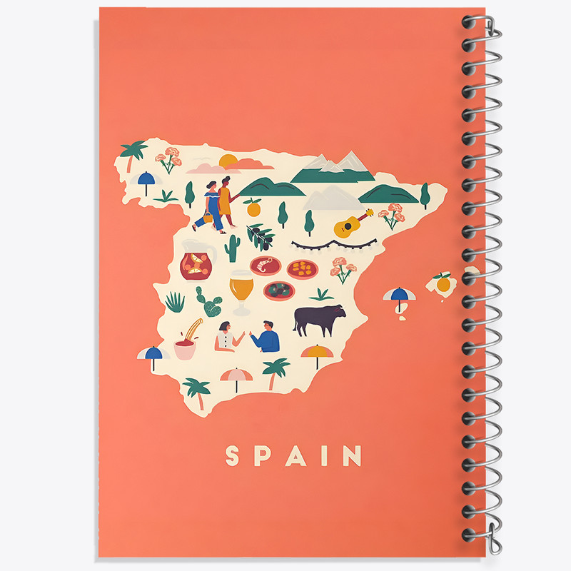 دفتر مشق 100 برگ خندالو طرح اسپانیا (Spain) کد F14367