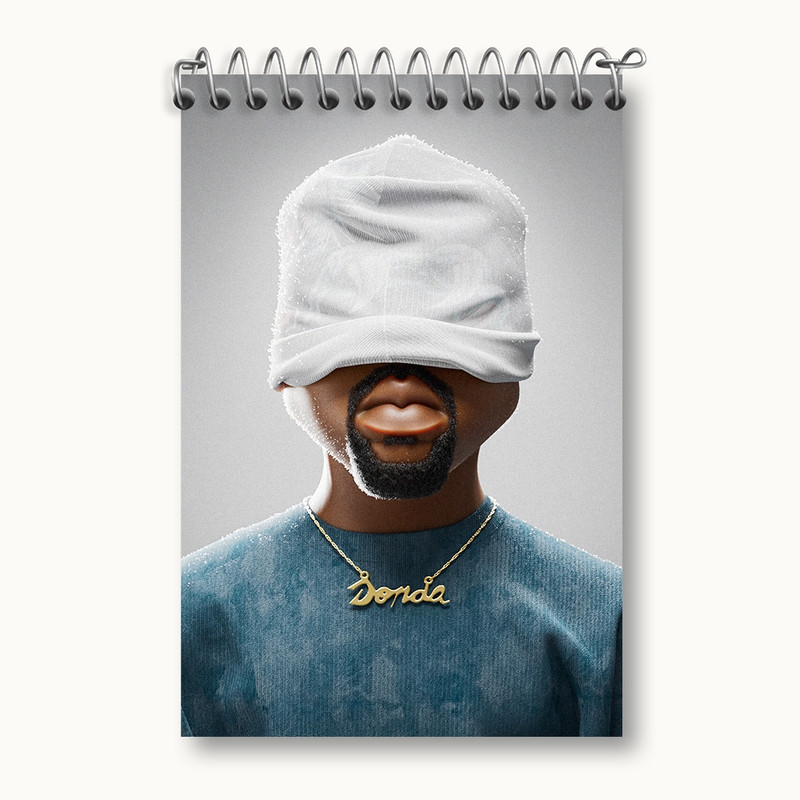 دفتر یادداشت 50 برگ خندالو مدل کانیه وست (Kanye West) کد F759