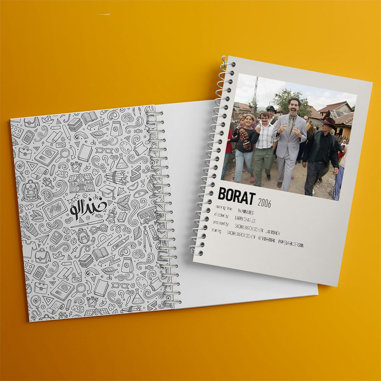 دفتر ژورنال نویسی 50 برگ خندالو مدل نقطه ای طرح بورات (Borat) کد F13394