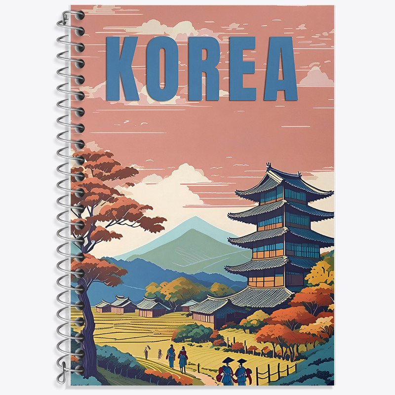 دفتر لغت 50 برگ خندالو طرح کره (Korea) کد F6304