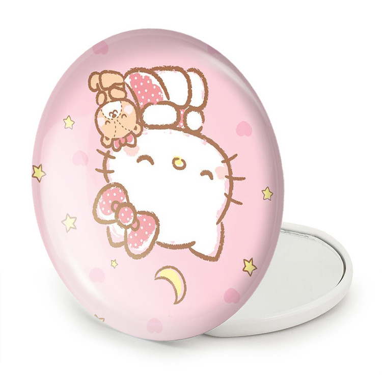 آینه جیبی خندالو طرح هلو کیتی Hello Kitty مدل تاشو کد 2465