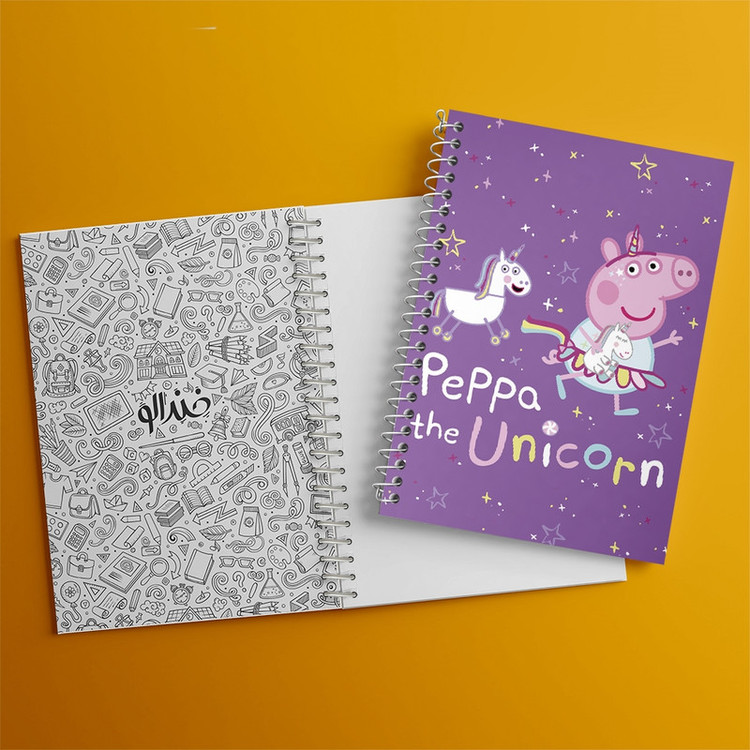 دفتر ژورنال نویسی 50 برگ خندالو مدل نقطه ای طرح انیمیشن پپا پیگ (Peppa Pig) کد N9273
