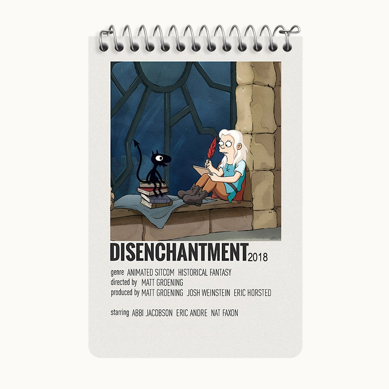 دفتر یادداشت 50 برگ خندالو طرح طلسم شدگان (Disenchantment) کد F13205