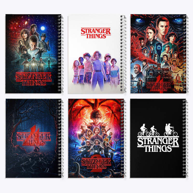 دفتر مشق 100 برگ خندالو طرح استرنجر تینگز (Stranger Things) کد 743 مجموعه 6 عددی