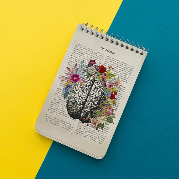 دفتر یادداشت 50 برگ خندالو طرح مغز (Brain) کد F14045