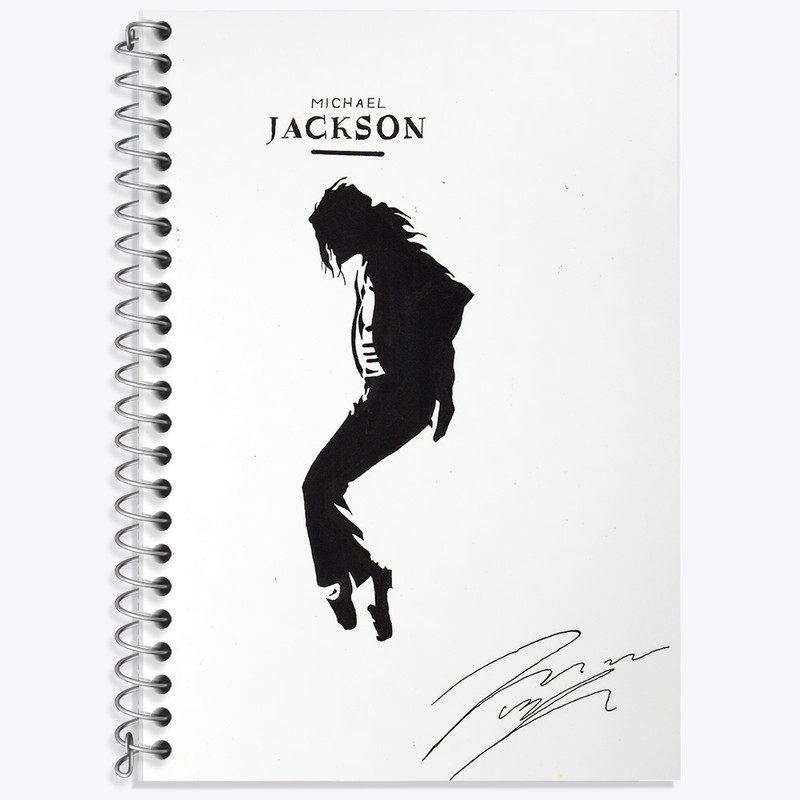 دفتر زبان 50 برگ خندالو مدل دو خط طرح مایکل جکسون (Michael Jackson) کد F1142