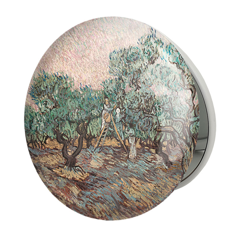 آینه جیبی خندالو طرح زنان در حال چیدن زیتون ونسان ونگوگ (Van Gogh) مدل تاشو کد 36783