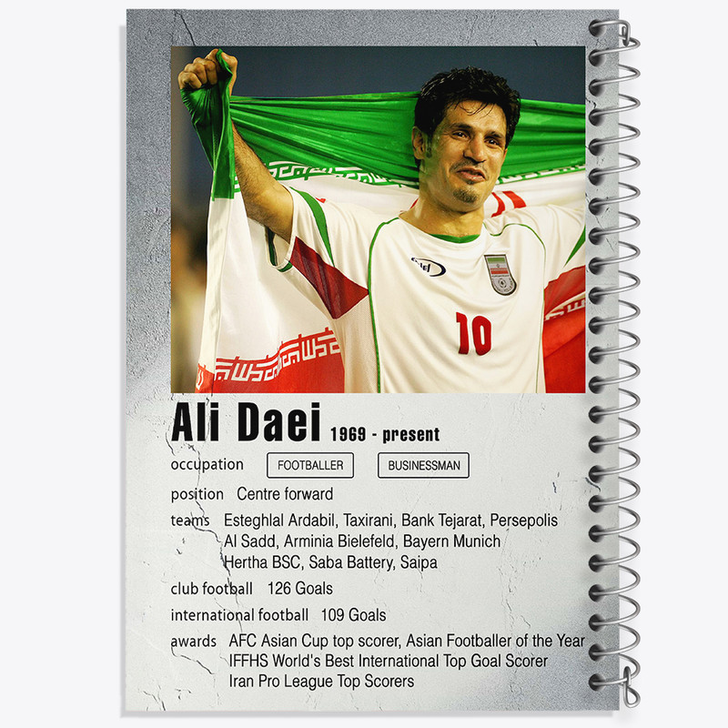 دفتر نقاشی 50 برگ خندالو طرح علی دایی (Ali Daei) کد F11211
