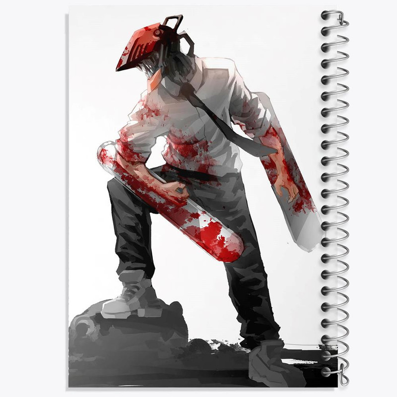 دفتر مشق 100 برگ خندالو طرح دنجی انیمه مرد اره ای Chainsaw Man کد 17858
