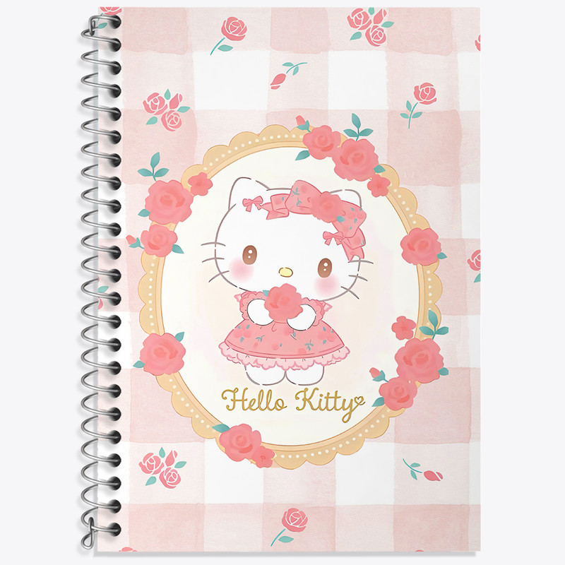 دفتر زبان 50 برگ خندالو مدل دو خط طرح هلو کیتی (Hello Kitty) کد N9007
